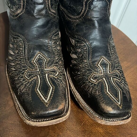 🔥CORRAL Hand Made Cross&Wings Leather Overlay Distressed Cowboy Western Boots - Picture 3 of 15